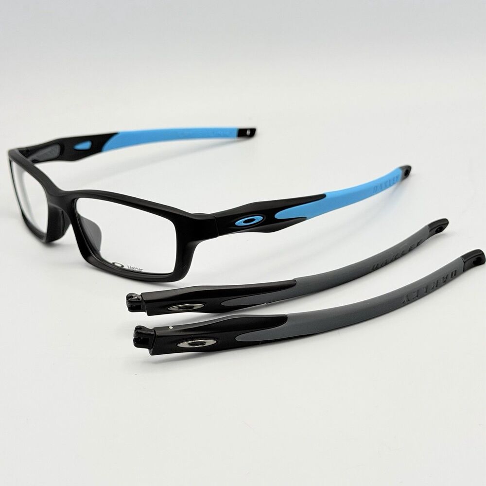Oakley Crosslink Satin Black Blue/Grey Temples OX8027-0153 Eyeglasses Frames